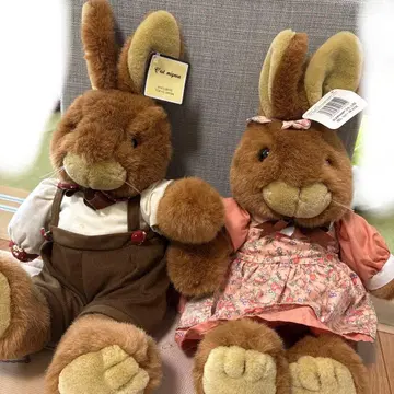 토끼 봉제 인형 페어 세미뇽