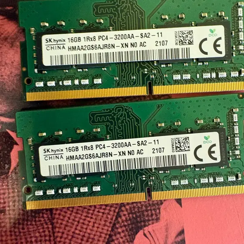 SK하이닉스 노트북용 DDR4 16GB 3200MHz 램 2개