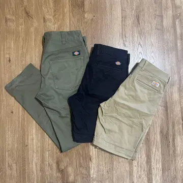 Dickies 숏팬츠, 긴 바지, 3색 세트 [ 사이즈 32 ]