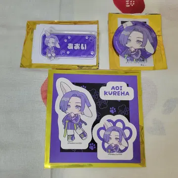 [ 3개 세트 ] 쿠레하 아오이 네임 배지 캔뱃지 스티커 파라라이
