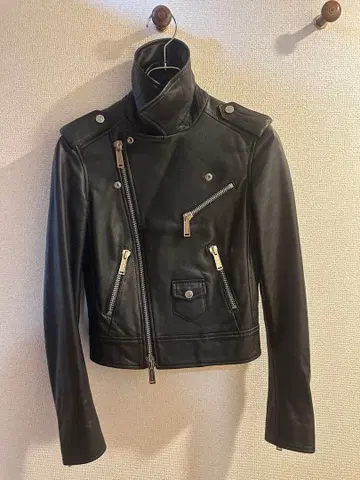 DSQUARED2 2015 램 가죽 더블 라이더 자켓