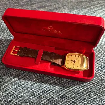 OMEGA 씨마스터 아날로그 손목시계 골드/브라운
