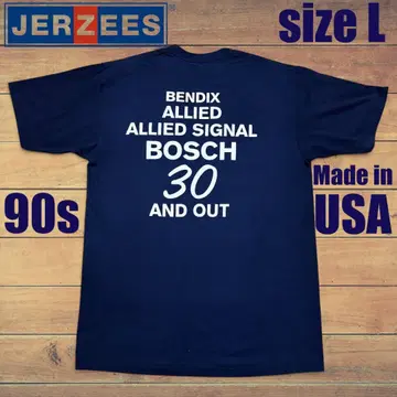 90s USA제 JERZEES BOSCH 모터 기업계 T셔츠 L 네이비