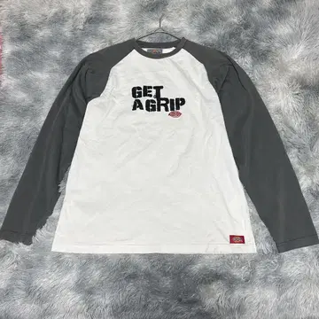 [레어] Dickies 디키즈 래글런 긴팔 티셔츠 그레이 화이트 로고