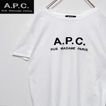 A.P.C. 아페쎄 자수 로고 화이트 풀오버 반팔 티셔츠