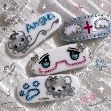 kuromi様order ふわり髪飾り♡ 顎紐取り外し可能♡イヤリング込み Y2K Angel Kuromi Side Hair Clip Set | 브랜드 중고거래 플랫폼, 번개장터