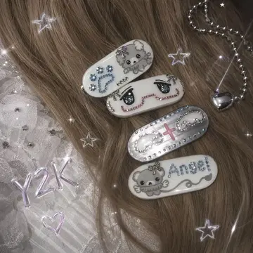 kuromi様order ふわり髪飾り♡ 顎紐取り外し可能♡イヤリング込み Y2K Angel Kuromi Side Hair Clip Set | 브랜드 중고거래 플랫폼, 번개장터