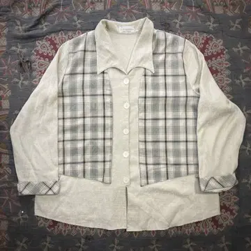 80s~ 유로 변형 디자인 린넨 셔츠