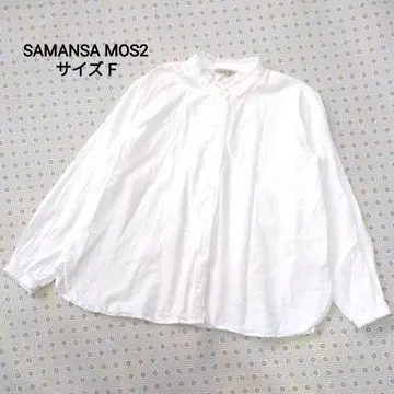 [새상품급] 사만사 모스모스 화이트 노카라 셔츠 레이스 옷깃 F