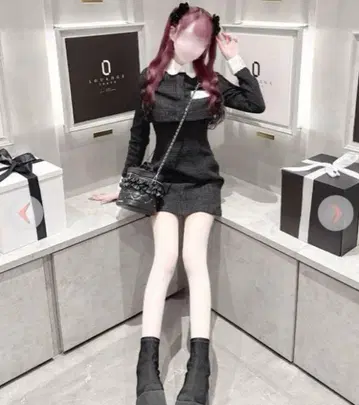 HONEY MEW 허니뮤우 트위드 앙상블 원피스 프리 사이즈