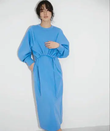 ADAM ET ROPE FEMME 개더 저리 원피스 블루