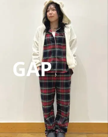 [ GAP ] 소프트 플란넬 pj 세트 크리스마스 체크 무늬
