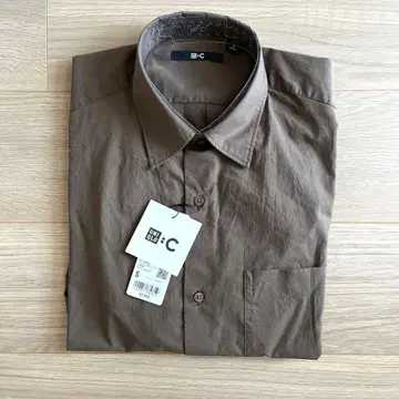 UNIQLO 브로드 오버사이즈 셔츠 브라운 긴팔 S