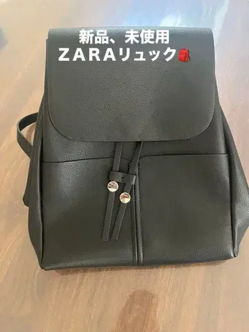 ZARA 블랙 합성 피혁 백팩