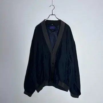 90s HAZENO 네이비 가디건 실크