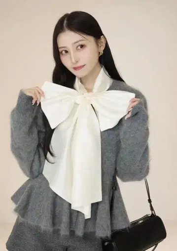 EIMY ISTOIRE 시어 보타이 블라우스 white
