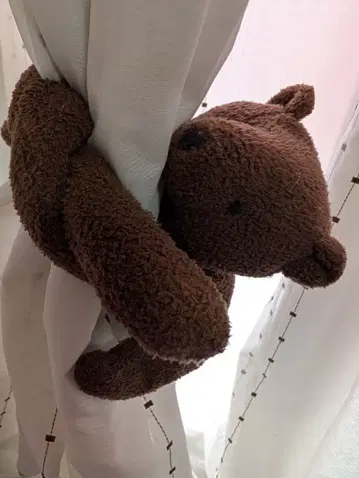 당시물 레어 곰 모양 커튼 홀더 브라운