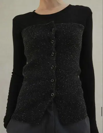 Mixed Tube Knit 블랙 니트 뷔스티에