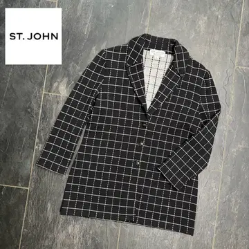 ST.JOHN 세인트존 체크 무늬 니트 자켓 미국제 10
