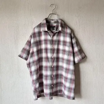 VAN HEUSEN 옴브레 체크 셔츠 반팔