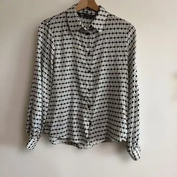 ZARA 기하학 패턴 긴팔 셔츠 XS