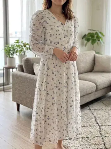 mysty woman 미스티우먼 꽃무늬 롱 원피스 쉬폰 F