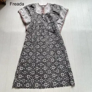 프리다 소매 플레어 프린트 원피스 F