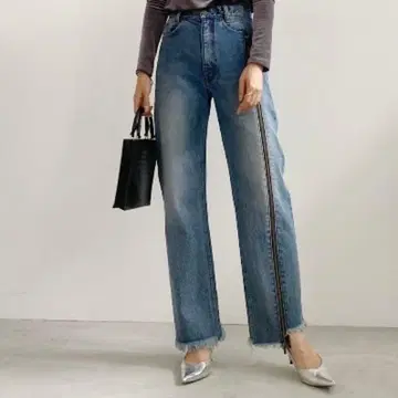 AMERI 지퍼 스트레이트 데님 팬츠 25
