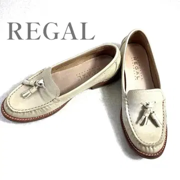 REGAL/리걸 22 태슬 로퍼 여성용 가죽 화이트 베이지