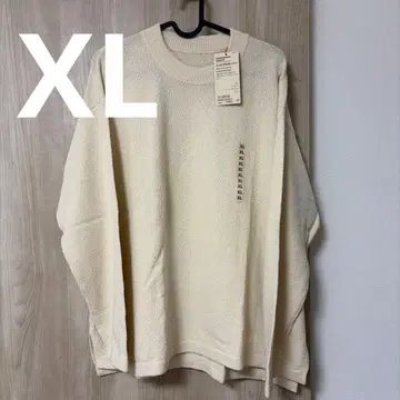 무인양품 와시콘 천축 니트 풀오버 XL 여성 아이보리