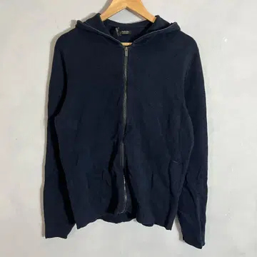 00s~10s MassimoDutti 니트 지퍼 후드티 네이비 M