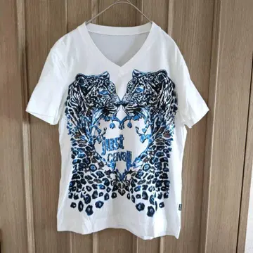 Just Cavalli 비즈 자수 반팔 T셔츠