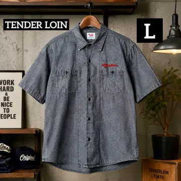 TENDERLOIN 텐더 로인 초기 샴브레이 반팔 셔츠 워크 셔츠