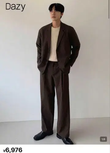 완판템 DAZY 남성용 셋업 브라운 촬영용 S 사이즈