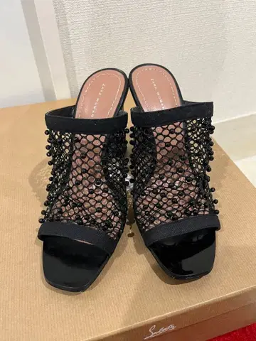 ZARA woman 메쉬 디자인 비즈 장식 뮬 새상품급 37