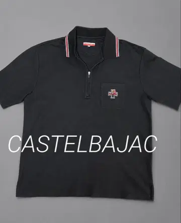 CASTELBAJAC 자수 피케 셔츠 바자크 블랙