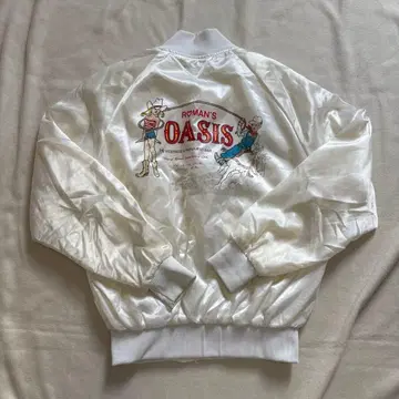80s 90s Satins 스테인즈 나일론 바시티 자켓 화이트 M