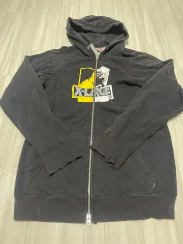 XLARGE 블랙 풀 집업 후드티