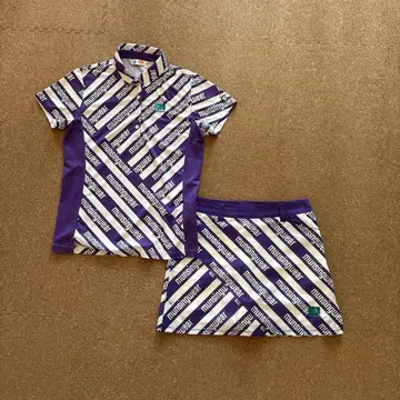 새상품급 munsingwear 피케 셔츠+스커트 세트 L 사이즈