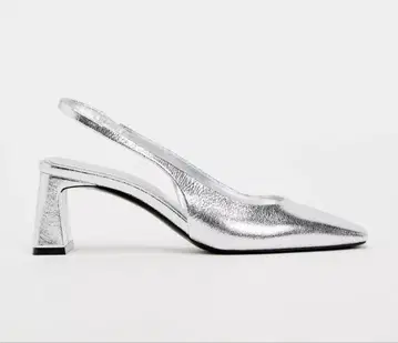 ZARA 메탈릭 슬링백 슈즈 38 (24.6cm)