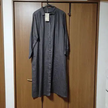 무인양품 린넨 워싱 긴팔 셔츠 원피스