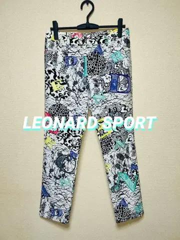 LEONARD SPORT 로고 올 패턴 팬츠 42