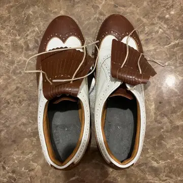 골프화 화이트/브라운