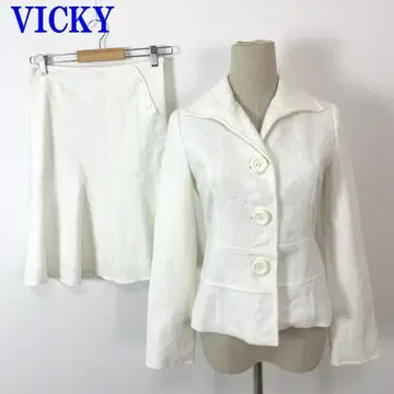 VICKY 비키 스커트 정장 세트 화이트 레이온 트위드 2 C2644