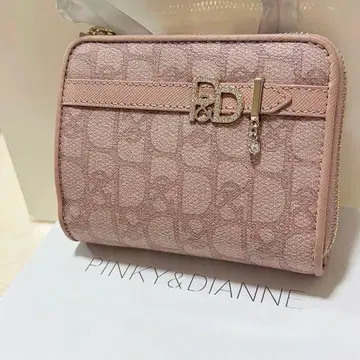 PINKY&DIANNE 패드락 L자 지퍼 접이식 지갑