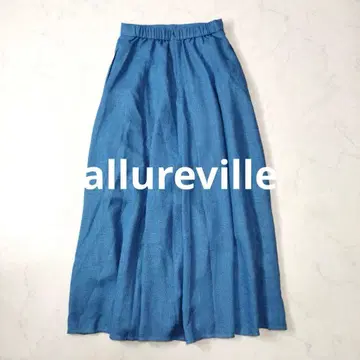 새상품 allureville 라이트 메쉬 머메이드 플레어 스커트 블루