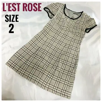 L'EST ROSE 반팔 미니 원피스 체크 무늬 사이즈 2 새상품급