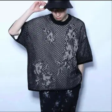 HARE 하레 꽃무늬 니트 풀오버 썸머 스웨터 린넨 혼방
