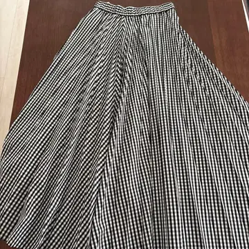 UNITED ARROWS 플리츠 스커트 블랙 체크 M