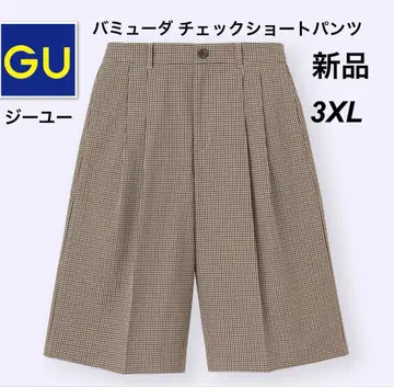 새상품 GU 버뮤다 체크 숏팬츠 3XL 빅 사이즈